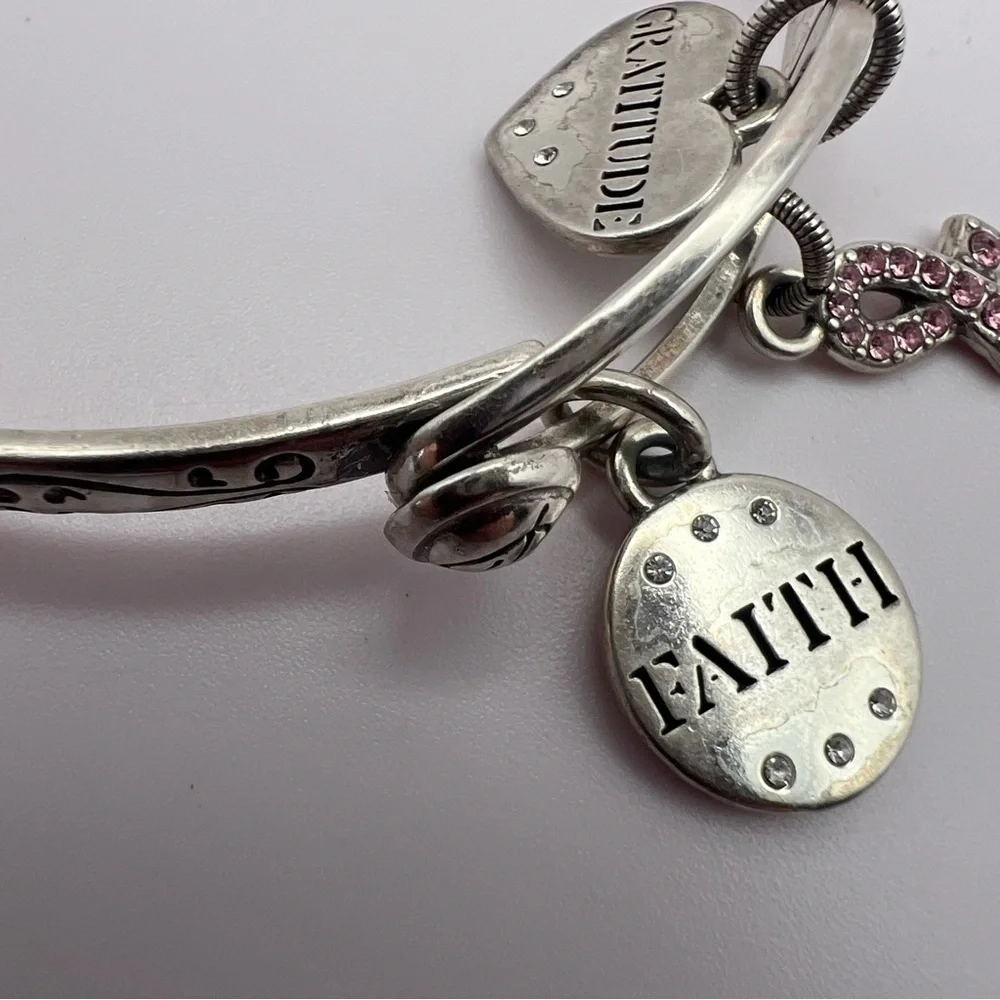 Brighton Power of Pink Ribbon Breast Cancer Gratitude Bangle Bracelet